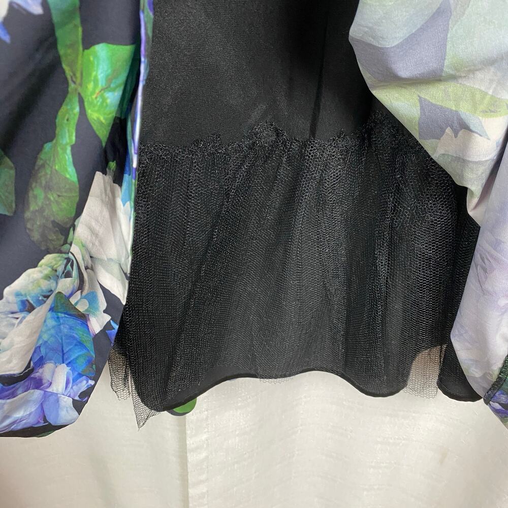 City Chic Black&Purple Floral Sateen Fit&Flare Midi Dress Sz.L/20W - Picture 10 of 13